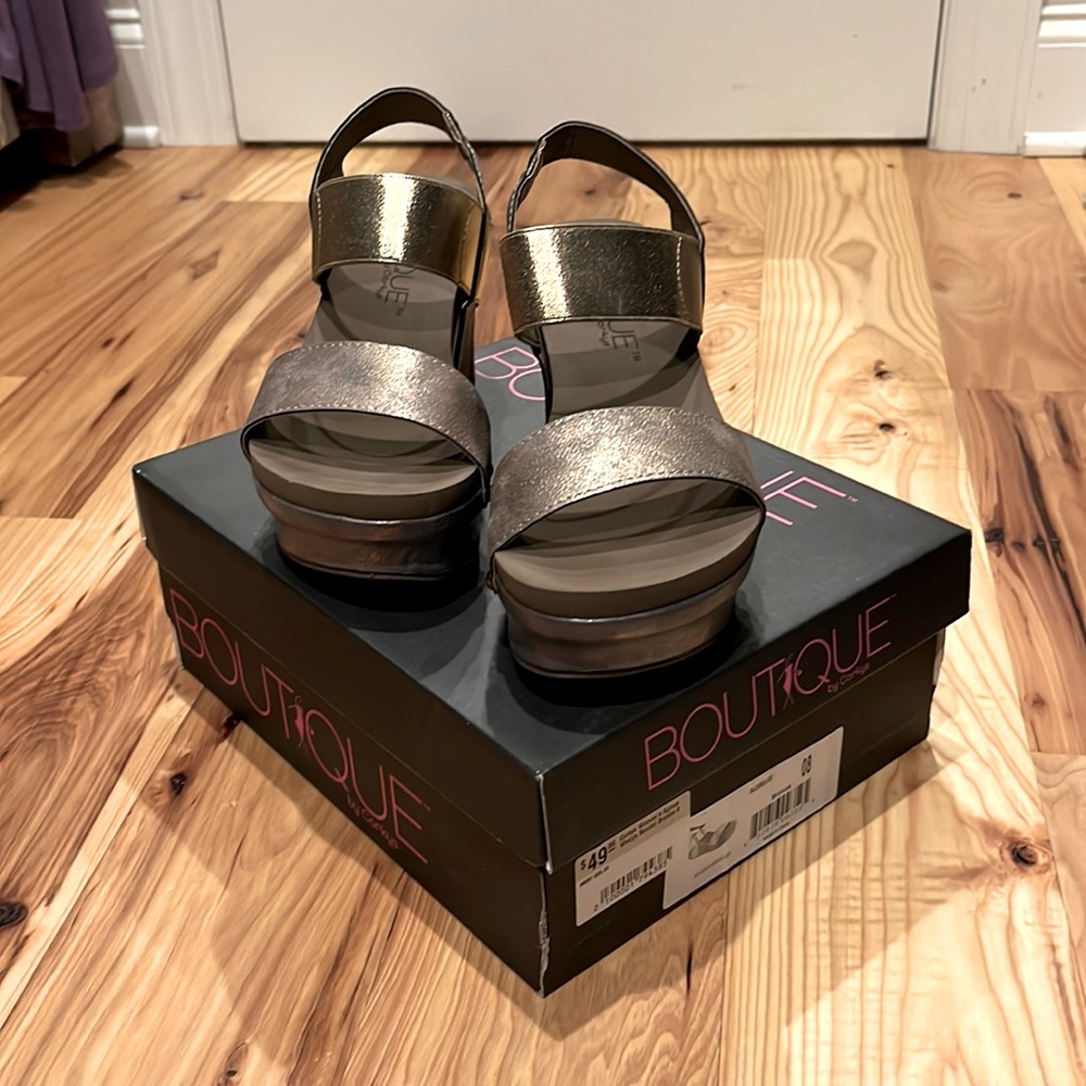 Boutique by Corkys platform sandals. Pewter. Size 8. Worn once.
